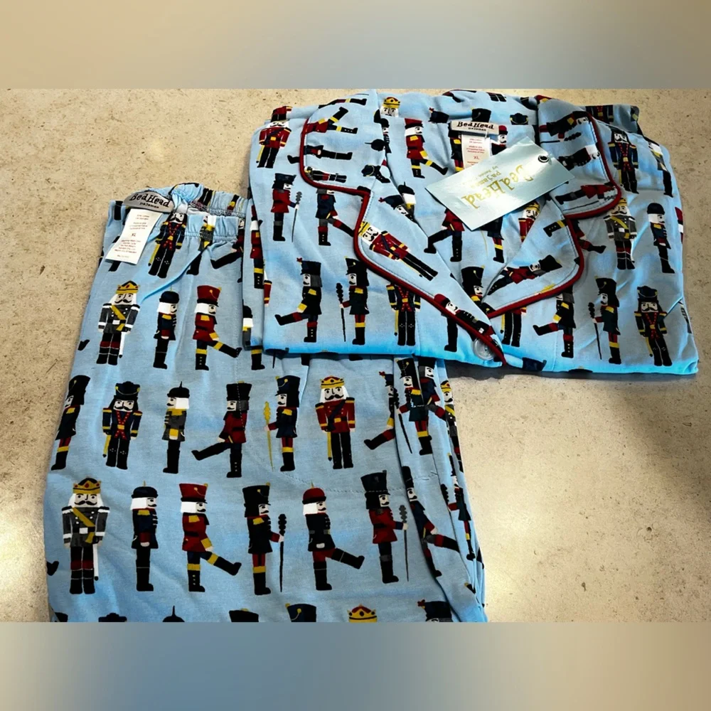 Bedhead Pajama Set, women’s XL, Light Blue with Nutcracker print, NEW WITH TAGS - Picture 2 of 8